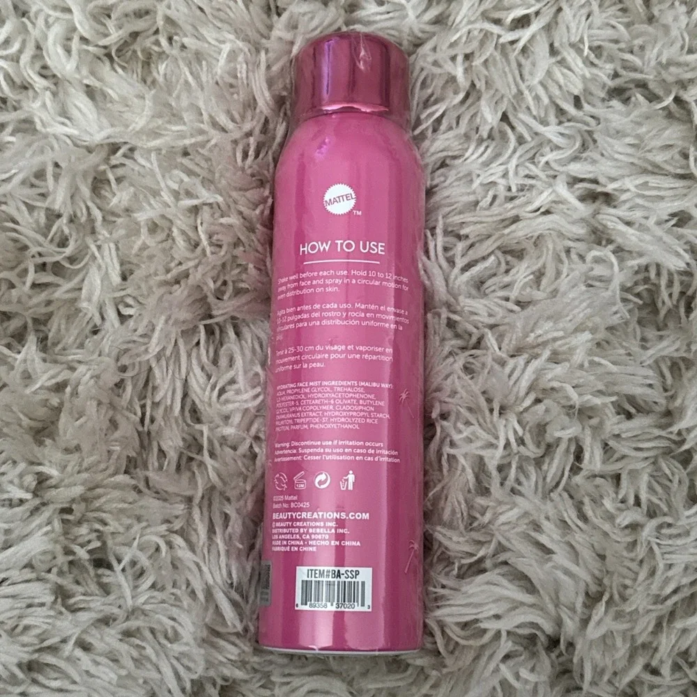 Beauty Creations Barbie Malibu Way Hydrating Face Mist, 3.38 oz (SEALED)